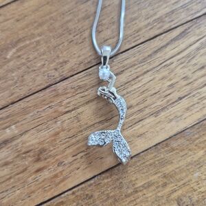 Elegant Silver Mermaid Pendant Necklace